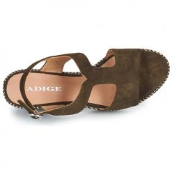 Chaussures Femme Sandales et Nu-pieds Adige ROMA V5 VELOURS MILITAR Kaki -Sandales Soldes Boutique 18904634 500 F