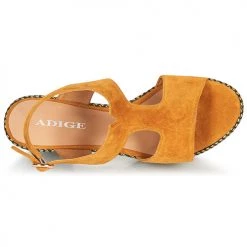 Chaussures Femme Sandales et Nu-pieds Adige ROMA V7 UNER SAFRAN Marron -Sandales Soldes Boutique 18904635 500 F