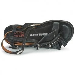 Chaussures Femme Sandales et Nu-pieds Airstep / A.S.98 RAMOS FRANGE Noir -Sandales Soldes Boutique 18906494 500 F