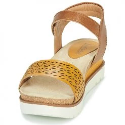 Chaussures Femme Sandales et Nu-pieds Josef Seibel CLEA 09 Marron / Jaune -Sandales Soldes Boutique 18909473 500 C