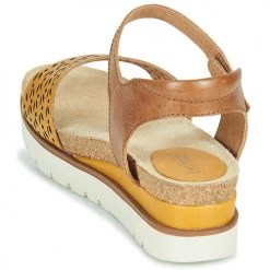 Chaussures Femme Sandales et Nu-pieds Josef Seibel CLEA 09 Marron / Jaune -Sandales Soldes Boutique 18909473 500 E