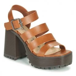 Sandales Soldes Boutique 58 Chaussures Femme Sandales et Nu-pieds Emmshu DITA Cognac