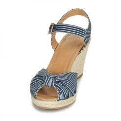 Chaussures Femme Sandales et Nu-pieds Esprit ELIN Bleu / Blanc -Sandales Soldes Boutique 18917039 500 C