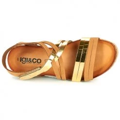 Chaussures Femme Sandales et Nu-pieds IgI&CO DREZZINA Cognac / Doré -Sandales Soldes Boutique 18918540 500 F