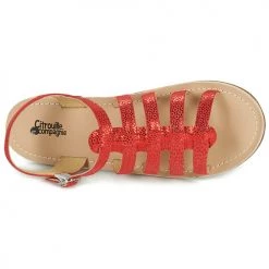 Chaussures Fille Sandales et Nu-pieds Citrouille et Compagnie MAYANA Rouge -Sandales Soldes Boutique 18919226 500 F