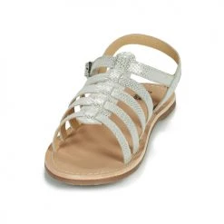Chaussures Fille Sandales et Nu-pieds Citrouille et Compagnie MAYANA Blanc/argent -Sandales Soldes Boutique 18919228 500 C