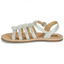 Chaussures Fille Sandales et Nu-pieds Citrouille et Compagnie MAYANA Blanc/argent -Sandales Soldes Boutique 18919228 500 D