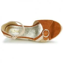 Chaussures Femme Sandales et Nu-pieds Sweet ESTERS Doré / Camel -Sandales Soldes Boutique 18940882 500 F