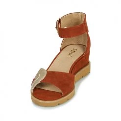 Chaussures Femme Sandales et Nu-pieds Sweet ETUVESS Bordeaux / Doré -Sandales Soldes Boutique 18940884 500 C