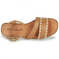 Chaussures Femme Sandales et Nu-pieds The Divine Factory TX4339 Camel -Sandales Soldes Boutique 18941126 500 F