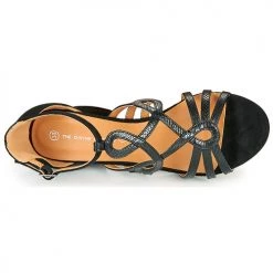 Chaussures Femme Sandales et Nu-pieds The Divine Factory QL4327 Noir -Sandales Soldes Boutique 18941127 500 F