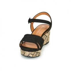 Chaussures Femme Sandales et Nu-pieds The Divine Factory QL4345 Noir -Sandales Soldes Boutique 18941128 500 C