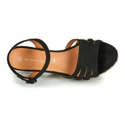 Chaussures Femme Sandales et Nu-pieds The Divine Factory QL4345 Noir -Sandales Soldes Boutique 18941128 500 F