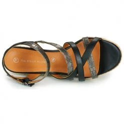 Chaussures Femme Sandales et Nu-pieds The Divine Factory QL4354 Noir -Sandales Soldes Boutique 18941130 500 F