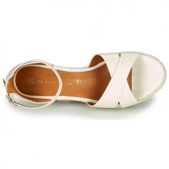 Chaussures Femme Sandales et Nu-pieds The Divine Factory QL4346 Crème -Sandales Soldes Boutique 18941133 500 F