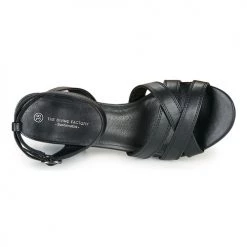 Chaussures Femme Sandales et Nu-pieds The Divine Factory LS2115 Noir -Sandales Soldes Boutique 18941134 500 F