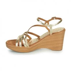 Chaussures Femme Sandales et Nu-pieds Unisa RABAL Doré -Sandales Soldes Boutique 18944800 500 D