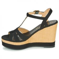Chaussures Femme Sandales et Nu-pieds Unisa MANACOR Noir -Sandales Soldes Boutique 18944836 500 D