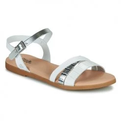 Chaussures Fille Sandales et Nu-pieds Citrouille et Compagnie OBINOU Blanc argent