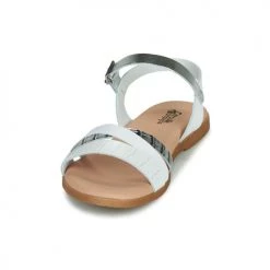 Chaussures Fille Sandales et Nu-pieds Citrouille et Compagnie OBINOU Blanc argent -Sandales Soldes Boutique 18944934 500 C
