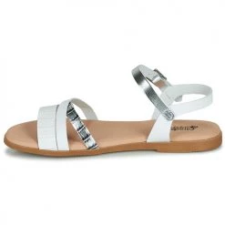 Chaussures Fille Sandales et Nu-pieds Citrouille et Compagnie OBINOU Blanc argent -Sandales Soldes Boutique 18944934 500 D