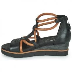 Chaussures Femme Sandales et Nu-pieds Mjus TAPASITA Noir / Camel -Sandales Soldes Boutique 18969172 500 D