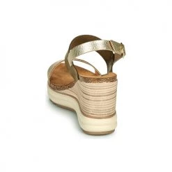 Chaussures Femme Sandales et Nu-pieds Plakton PLAKA Kaki / Doré -Sandales Soldes Boutique 18970680 500 E