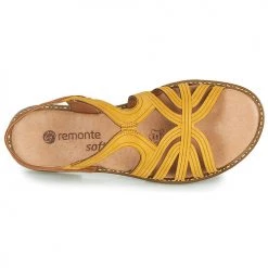 Chaussures Femme Sandales et Nu-pieds Remonte Dorndorf SANDA Jaune / Marron -Sandales Soldes Boutique 18977742 500 F