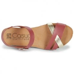 Chaussures Femme Sandales et Nu-pieds Casual Attitude OYA Camel / doré -Sandales Soldes Boutique 18978826 500 F