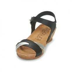 Chaussures Femme Sandales et Nu-pieds Casual Attitude OYA Noir / argenté -Sandales Soldes Boutique 18978827 500 C