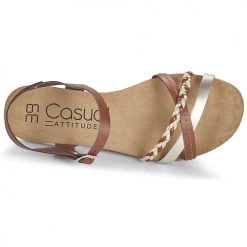 Chaussures Femme Sandales et Nu-pieds Casual Attitude ODIA Camel / doré -Sandales Soldes Boutique 18978828 500 F