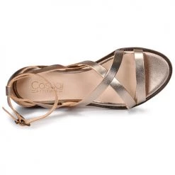 Chaussures Femme Sandales et Nu-pieds Casual Attitude COUTIL Bronze -Sandales Soldes Boutique 18978850 500 F
