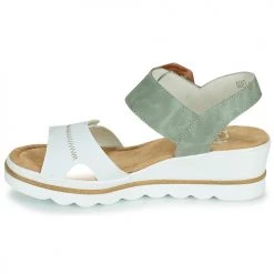 Chaussures Femme Sandales et Nu-pieds Rieker SOLLA Vert / Blanc -Sandales Soldes Boutique 18979131 500 D