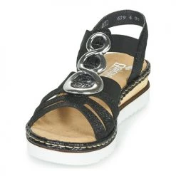 Chaussures Femme Sandales et Nu-pieds Rieker FANNI Bleu -Sandales Soldes Boutique 18979132 500 C