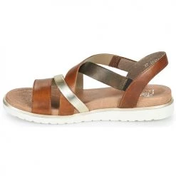 Chaussures Femme Sandales et Nu-pieds Rieker MARRO Marron / Argenté -Sandales Soldes Boutique 18979139 500 D