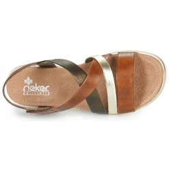 Chaussures Femme Sandales et Nu-pieds Rieker MARRO Marron / Argenté -Sandales Soldes Boutique 18979139 500 F