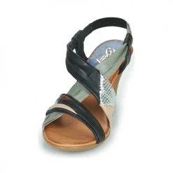 Chaussures Femme Sandales et Nu-pieds Betty London POULOI Noir/gris -Sandales Soldes Boutique 18979234 500 C