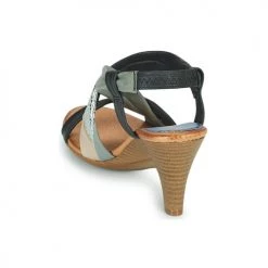 Chaussures Femme Sandales et Nu-pieds Betty London POULOI Noir/gris -Sandales Soldes Boutique 18979234 500 E