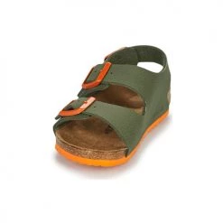 Chaussures Garçon Sandales et Nu-pieds Birkenstock MILANO Kaki / Orange -Sandales Soldes Boutique 18980390 500 C