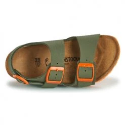 Chaussures Garçon Sandales et Nu-pieds Birkenstock MILANO Kaki / Orange -Sandales Soldes Boutique 18980390 500 F