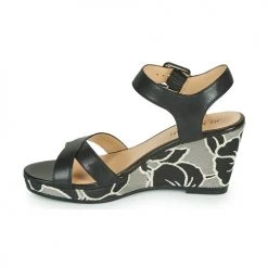 Chaussures Femme Sandales et Nu-pieds JB Martin QUERIDA Noir / Gris -Sandales Soldes Boutique 18987300 500 D