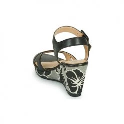 Chaussures Femme Sandales et Nu-pieds JB Martin QUERIDA Noir / Gris -Sandales Soldes Boutique 18987300 500 E