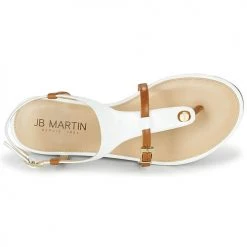 Chaussures Femme Sandales et Nu-pieds JB Martin 2GAELIA Blanc / Marron -Sandales Soldes Boutique 19012798 500 F