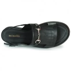 Chaussures Femme Sandales et Nu-pieds Minelli HEMYE Noir -Sandales Soldes Boutique 19057475 500 F
