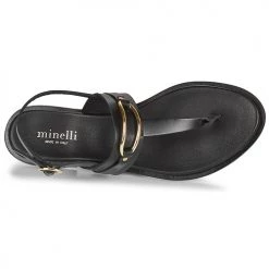 Chaussures Femme Sandales et Nu-pieds Minelli LIZA Noir -Sandales Soldes Boutique 19057483 500 F