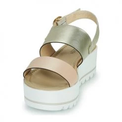 Chaussures Femme Sandales et Nu-pieds NeroGiardini SABRI Blanc / Doré -Sandales Soldes Boutique 19236445 500 C
