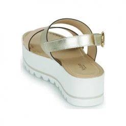 Chaussures Femme Sandales et Nu-pieds NeroGiardini SABRI Blanc / Doré -Sandales Soldes Boutique 19236445 500 E