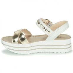 Chaussures Femme Sandales et Nu-pieds NeroGiardini TIMMA Blanc / Doré -Sandales Soldes Boutique 19236464 500 D