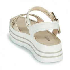 Chaussures Femme Sandales et Nu-pieds NeroGiardini TIMMA Blanc / Doré -Sandales Soldes Boutique 19236464 500 E