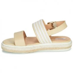 Chaussures Femme Sandales et Nu-pieds Geox LEELU Beige -Sandales Soldes Boutique 19709179 500 D